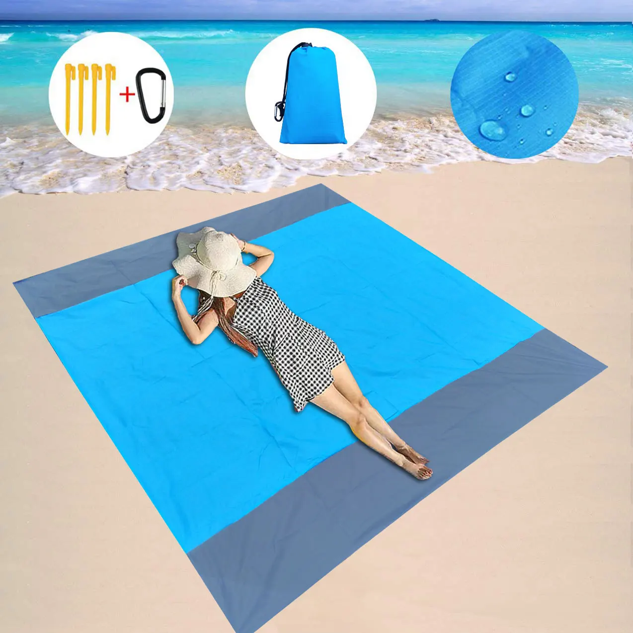 

Outdoor Camping Picnic Mats Waterproof Pocket Beach Blanket Protable Lightweight Folding Traveing Hiking Tent Sleeping Bed Mat