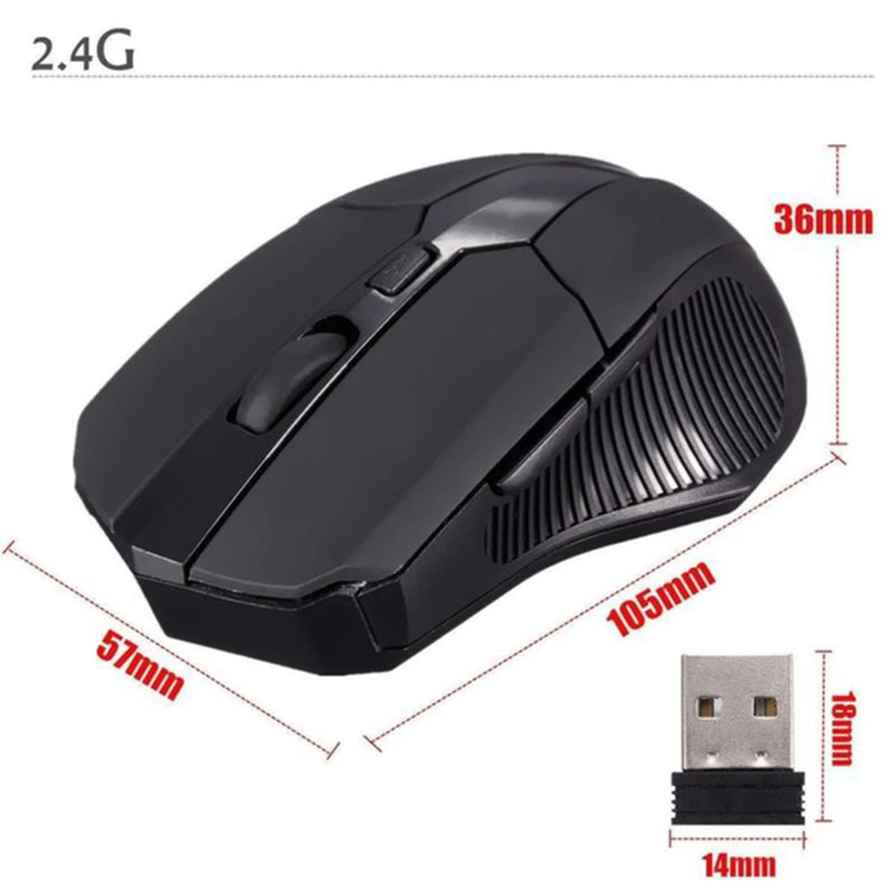 

Portable 2.4GHz Wireless USB Receiver Optical Gaming Mouse Mice for PC Laptop