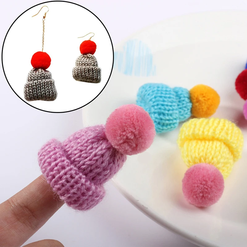 

10 Pcs/lot Mini Handmade Small Knitting Hat For DIY Dolls Decoration Phone Case Decoration 3.5CM