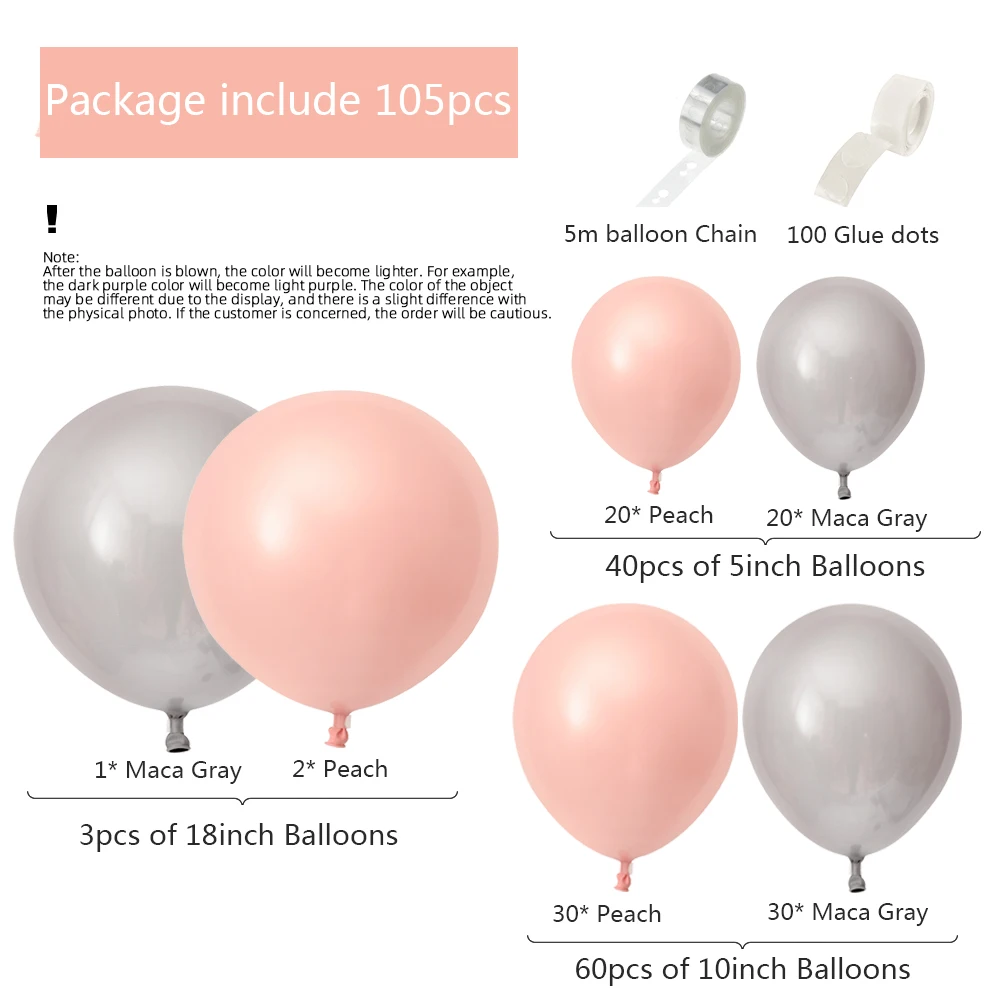 

Morandi color balloon chain set birthday party wedding room decoration set macaron balloon combination