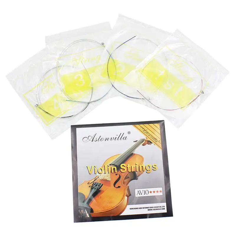 Dropship-4pcs A Set of Violin Strings E-A-D-G Core Steel+Nickel Wound Exquisite Stringed Musical Instrument Parts Accessories | Спорт и