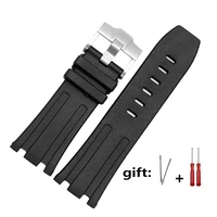 straps for ap 15703 wristband rubber watchband 28mm black waterproof sweatproof and wear resistant bracelet male