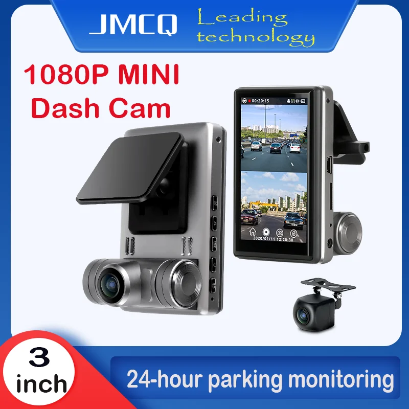 JMCQ Автомобильный видеорегистратор 3 дюйма мини сенсорный экран FHD 1080P