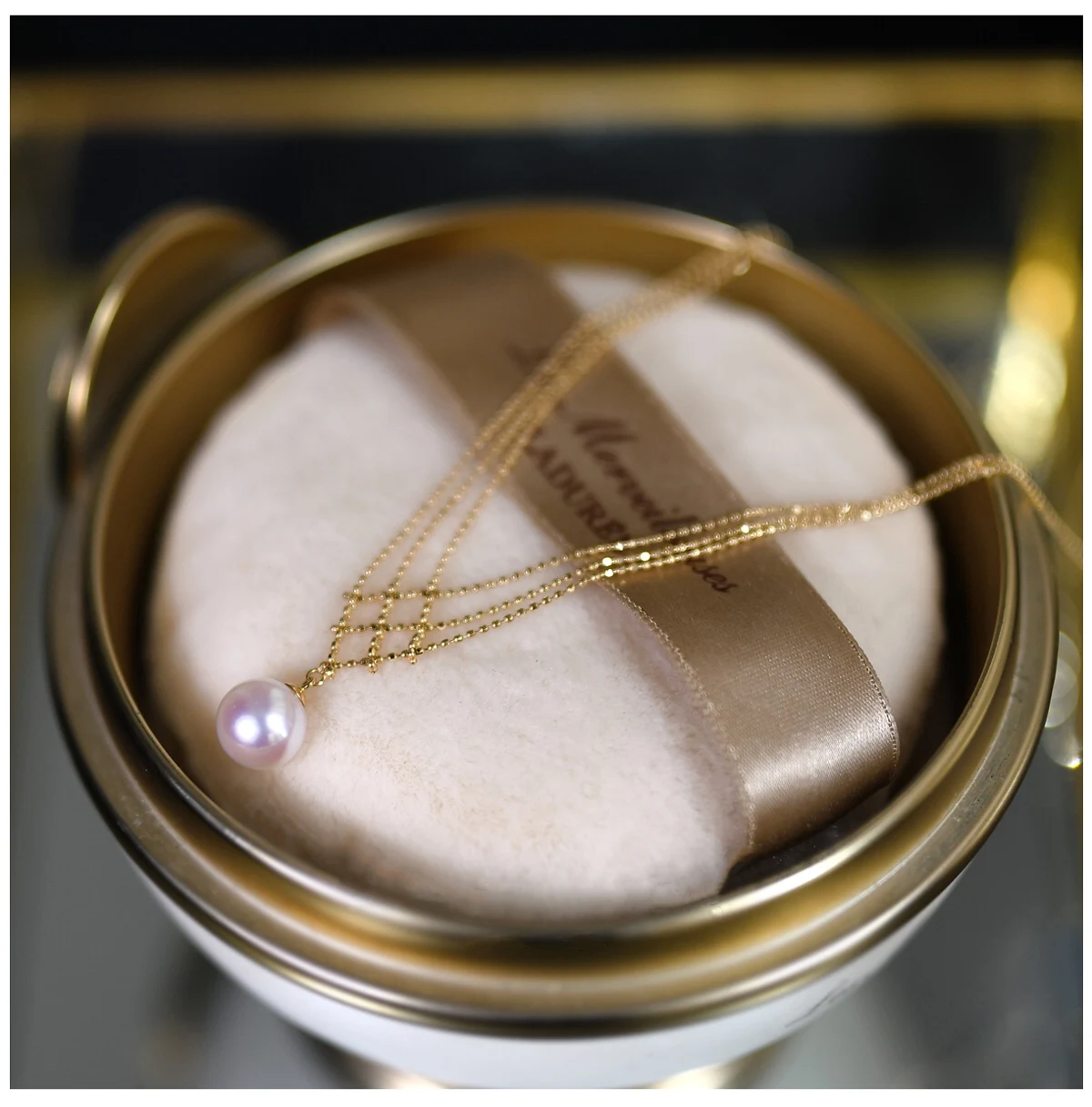 Prezzo Gioielli In Oro Giallo Massiccio 18 Carati (AU750) Collana Da Donna In Pizzo Catena Girocollo Akoya Naturale Perla Di Mare Moda Donna