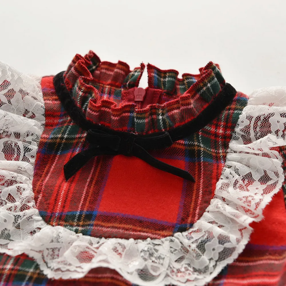 Детское платье для девочек My First Christmas осенне-зимнее с длинным рукавом костюм