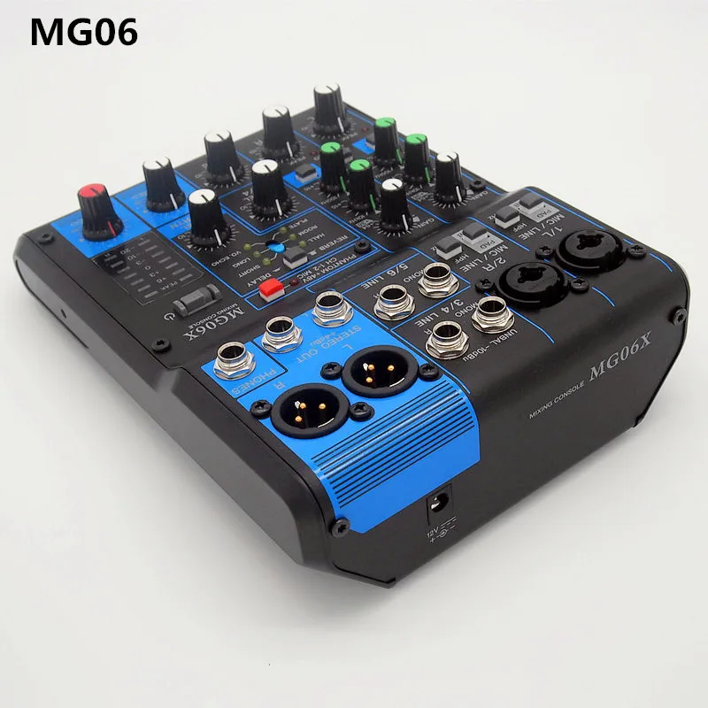 Finlemho DJ микшер аудио консоль 4 или 6 Way Профессиональное аудио 48 В фантомное питание для усилителя мощности сабвуферный динамик линейный массив