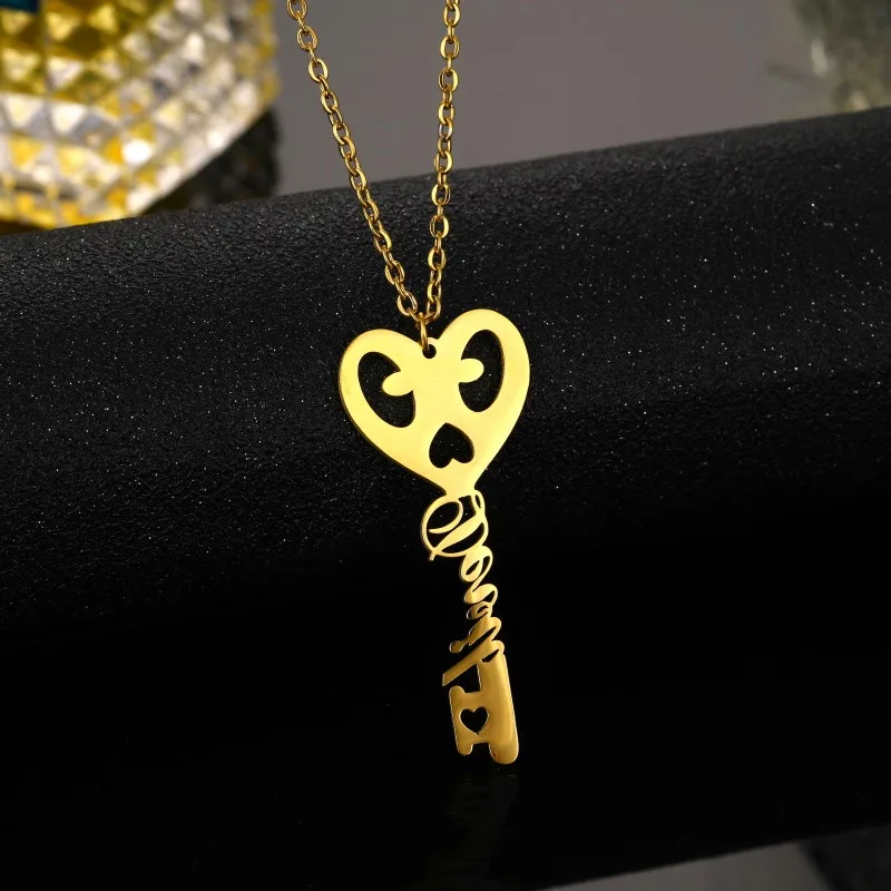 Ожерелье с именем на заказ из нержавеющей стали персонализированными буквами и