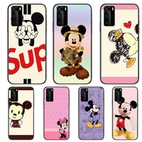 super mickey mouse phone case for huawei p40 p30 p20 10 9 8 lite e pro plus black etui coque painting hoesjes comic fas