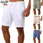 Летние новые хлопковые льняные спортивные штаны с конопляными завязками Мужские Белые Шорты повседневные баскетбольные пляжные брюки мягкие удобные шорты-Карго