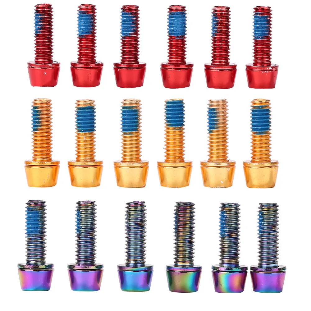 

6 шт., винты с титановым покрытием для велосипедных тормозов, 18 мм