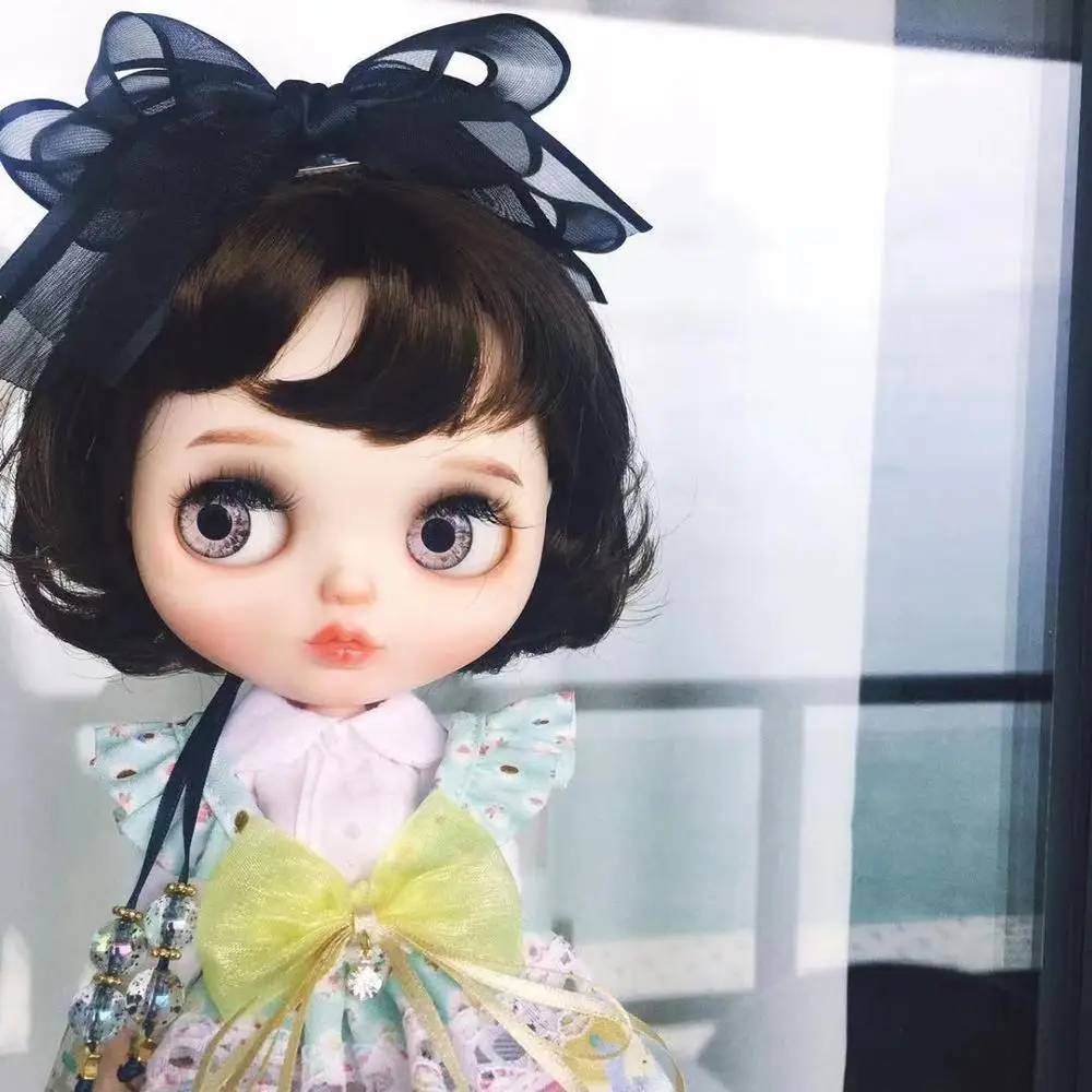 

neo Blyth Doll NBL 1/6 BJD Customized blyth,big eyes doll makeup Ball Jointed Doll with short wig Matte face blyth doll
