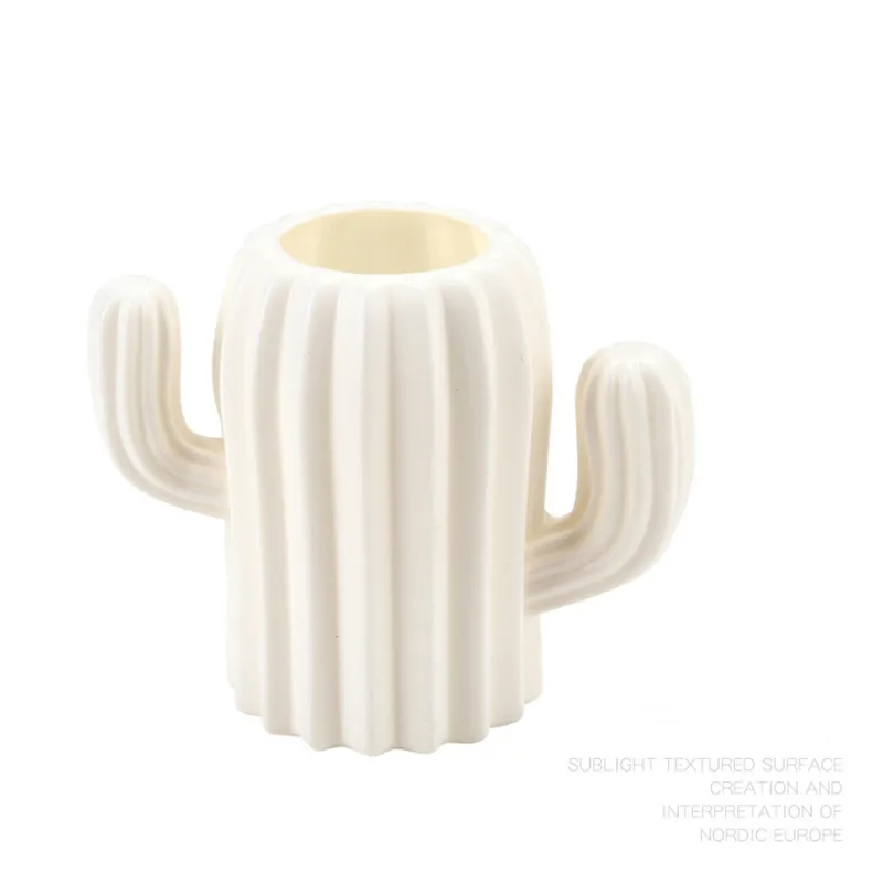 

Pen Holder Creative Student Stationery Desktop Cactus Desk Multifunction Storage Box PE Pen Container Brush Pot Office Supplies