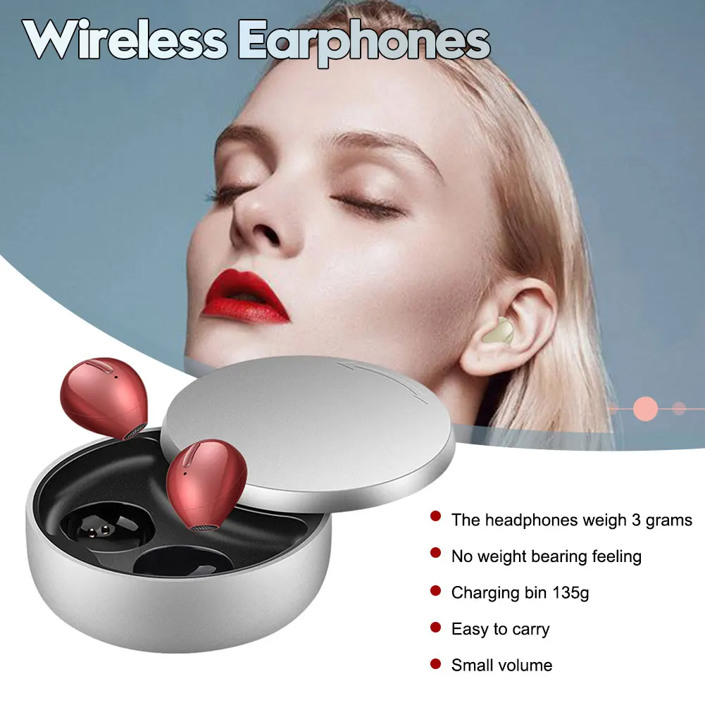 للبيع سماعات بلوتوث صغيرة غير مرئية متوافقة TWS سماعة رأس لاسلكية ستيريو الرياضة سماعات الأذن مع الميكروفون يدوي سماعة