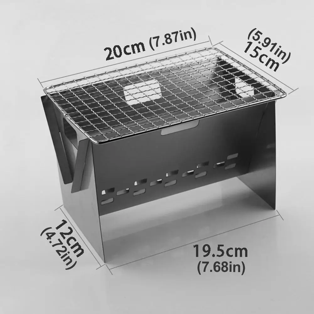 Складной портативный гриль для барбекю из нержавеющей стали карманный