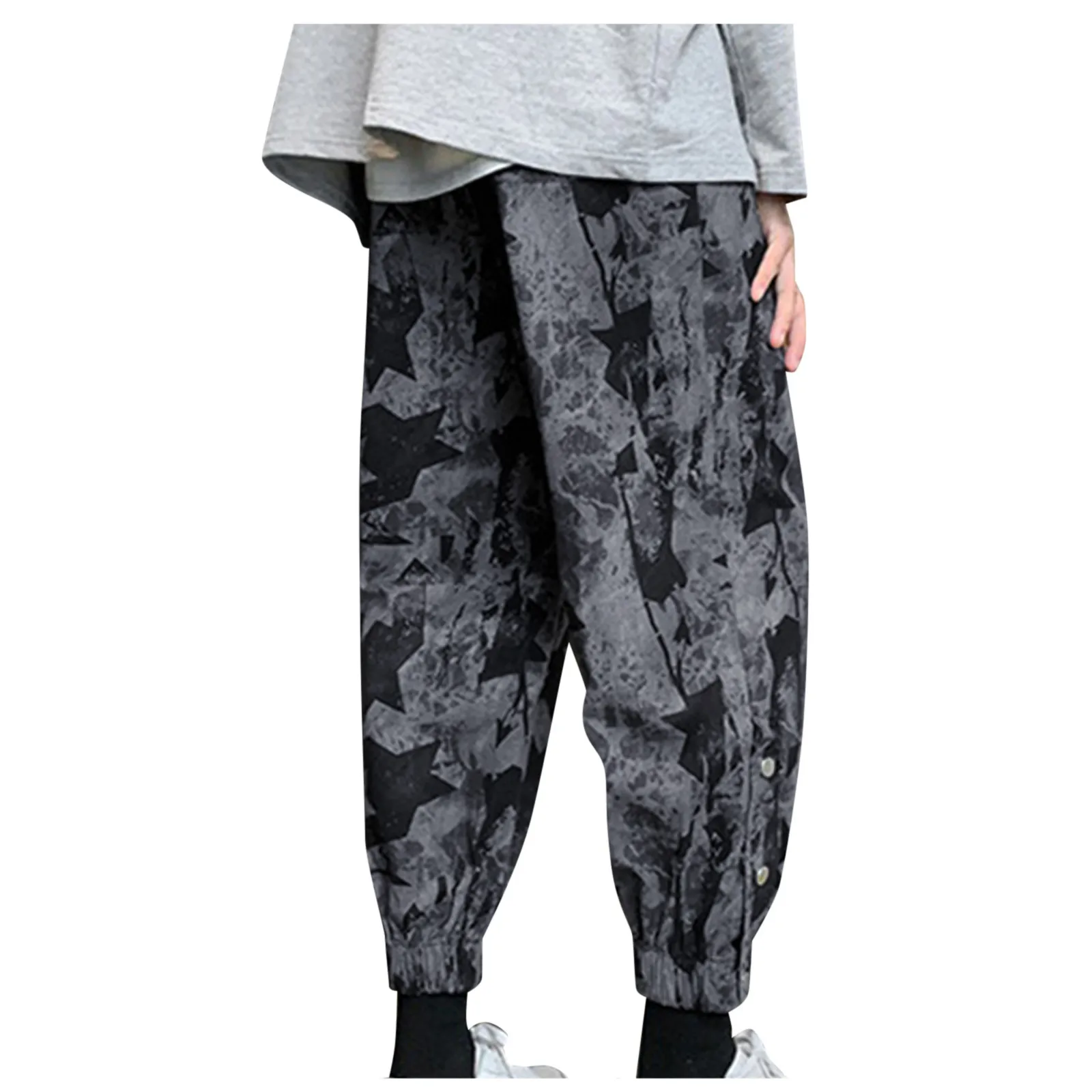 Брюки шаровары Y2K джинсовые прямые свободного покроя на пуговицах|Прямые джинсы|