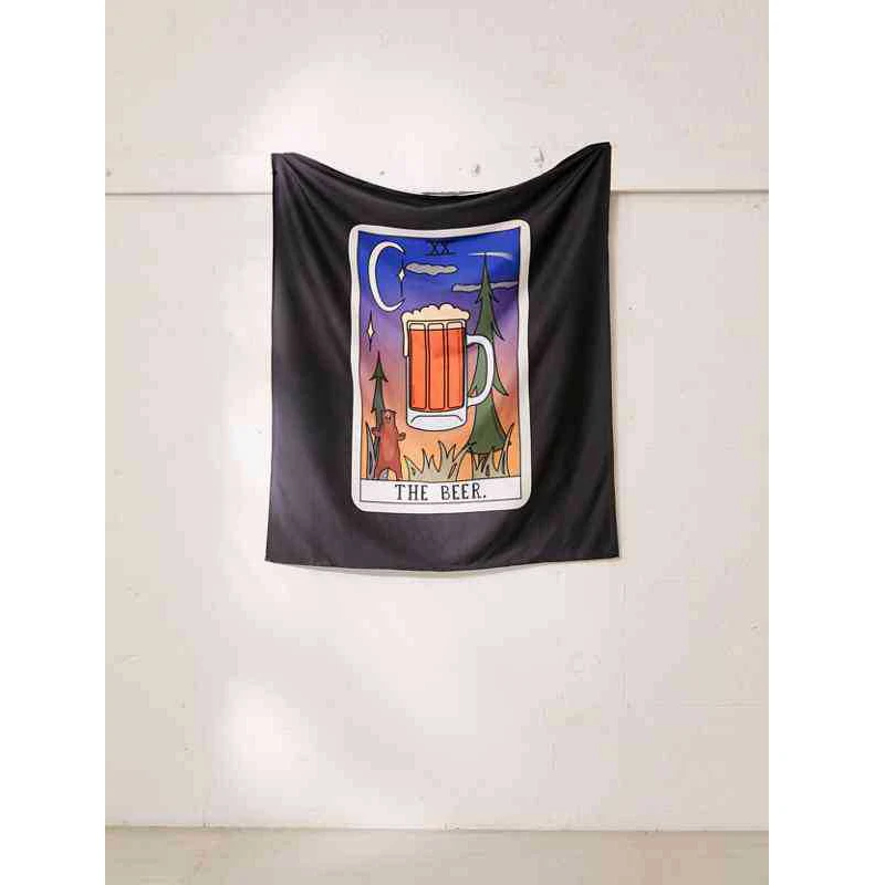 Розовый гобелен Таро настенный хиппи психоделический Бохо Настенный декор Ouija