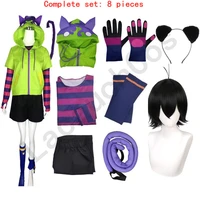 sk8 the infinity mlya chinen cosplay full set hooded zipper jacket free cat ear hairpin wig tail gloves halloween costume