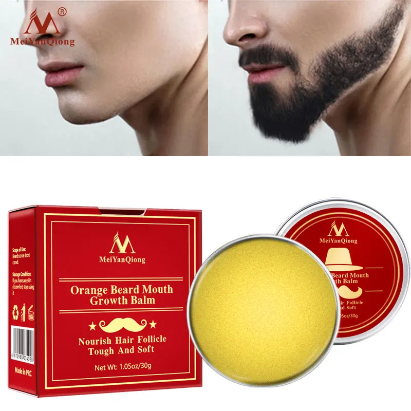 

Natural Orange Organic Beard Oil Beard Wax balm Hair Loss Products Leave-In Conditioner for Groomed Beard Growth Health Care 30g