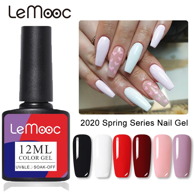 LEMOOC 12 мл Блестящий Гель лак для ногтей фиолетовый красный серебристый красочный