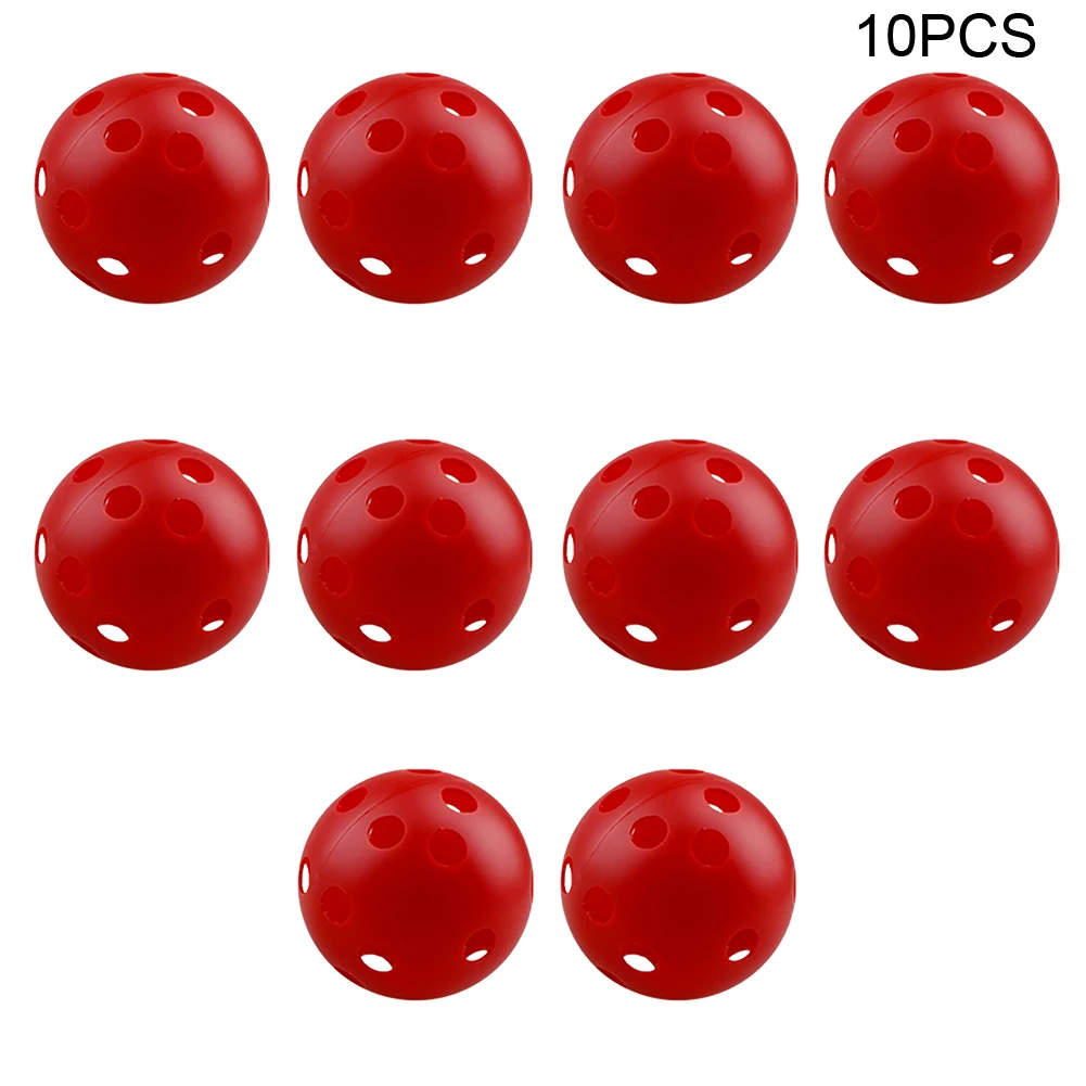 

10pcs 72mm Lightweight PE Home Backyard Limited Flight Hole Indoor Outdoor Hitting Golf Practice Ball Solid Baseball Softball