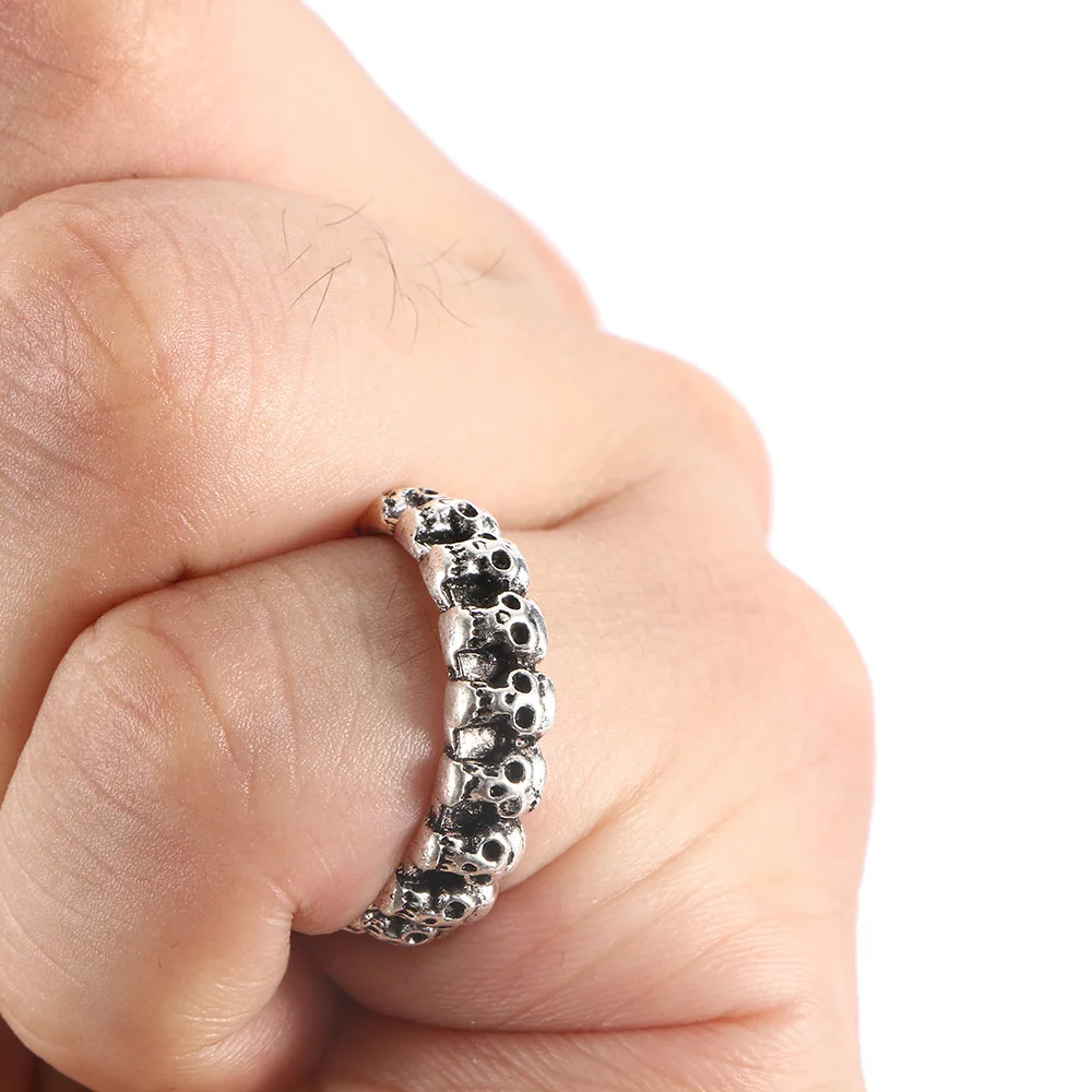 Винтажный готический в стиле панк череп кольцо Ювелирное Украшение дизайн