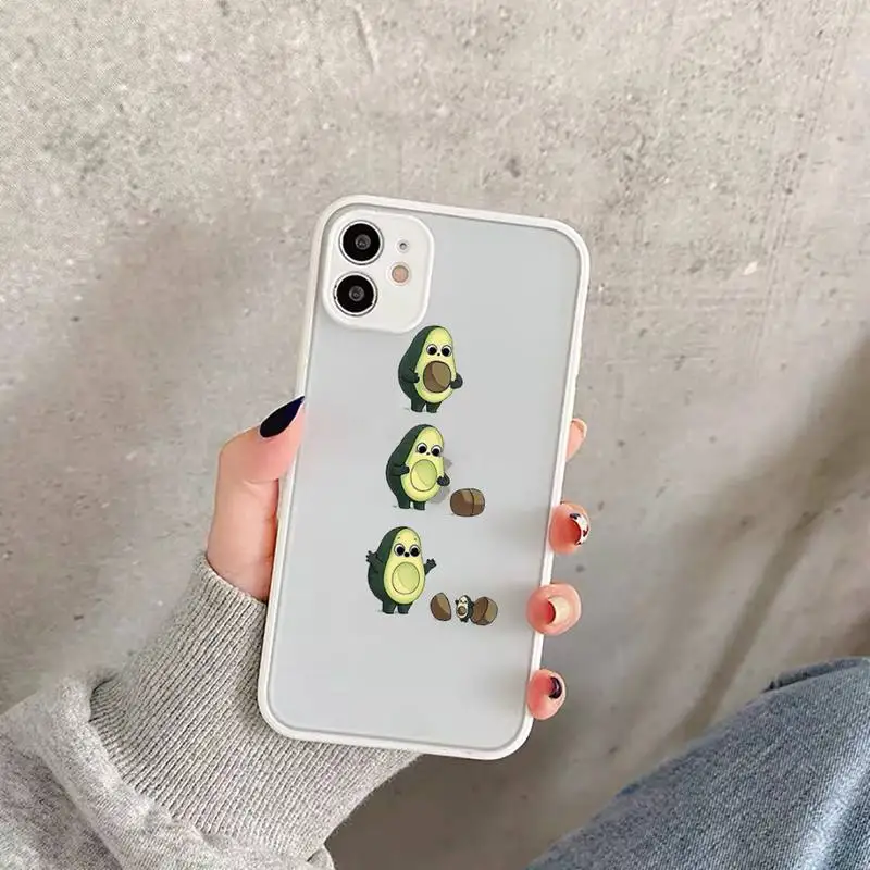 

cute cartoon Avocado creativy Phone Case Matte Transparent for iPhone 11 12 7 8 s mini pro X XS XR MAX Plus funda