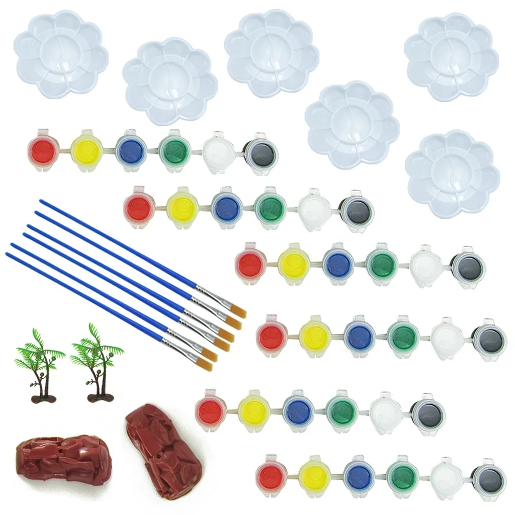 

64PC DIY Coloring Kids Dinosaur Painting Kit Arts Crafts Set Dino Painting Toys 3D Solid Dinosaur Custom Painting Dinosaur Toy50