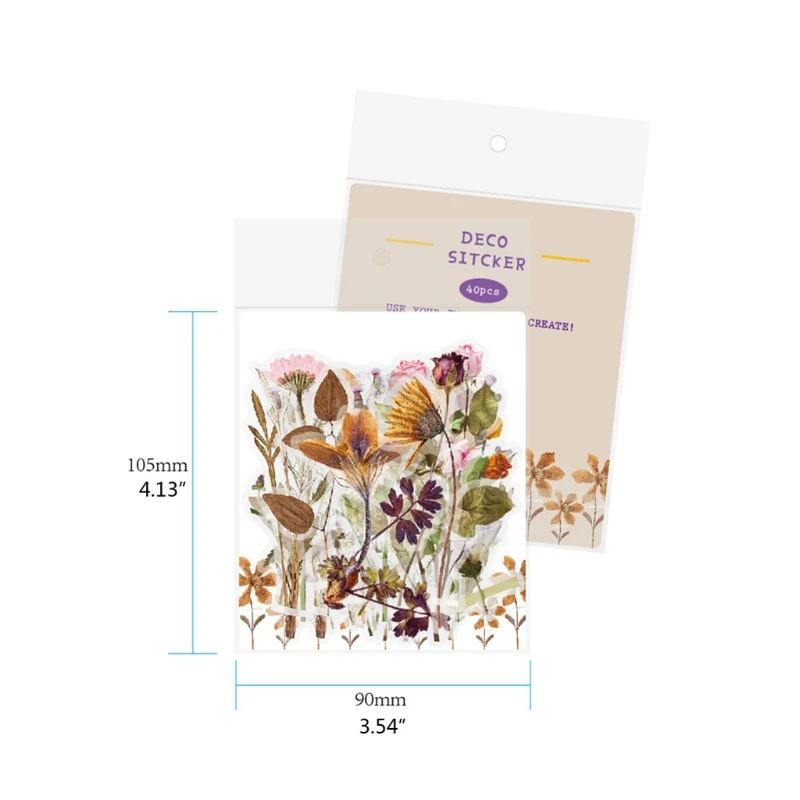 

40 Sheets /Pack All Flowers Washi Paper Adhesive Diary Decorative Stickers Hand Account Decoration