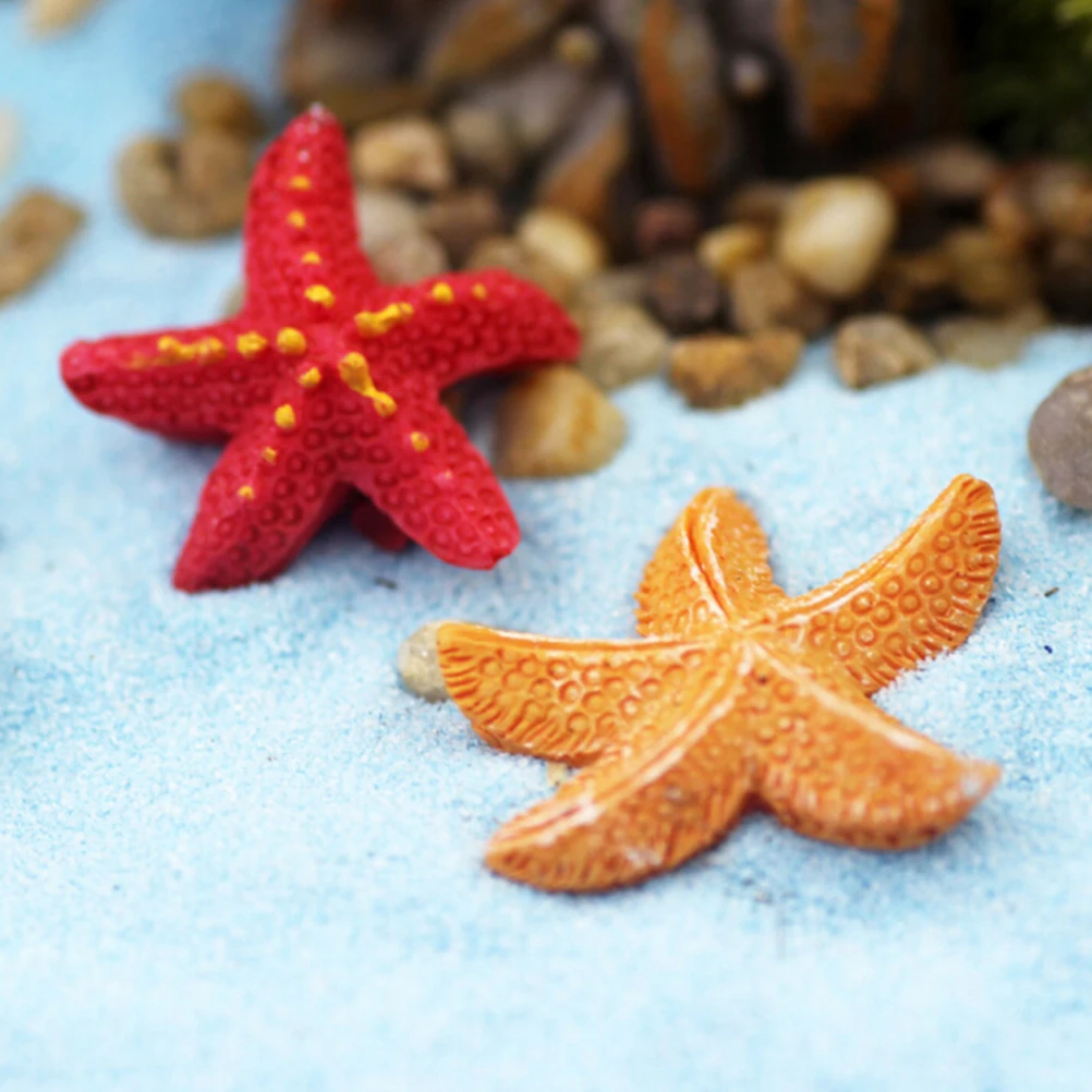 

Micro Landscapes DIY Resin Craft Starfish Miniatures Fairy Garden Decoration Bonsai Figurine Terrarium Ornament Accessory 2Pcs