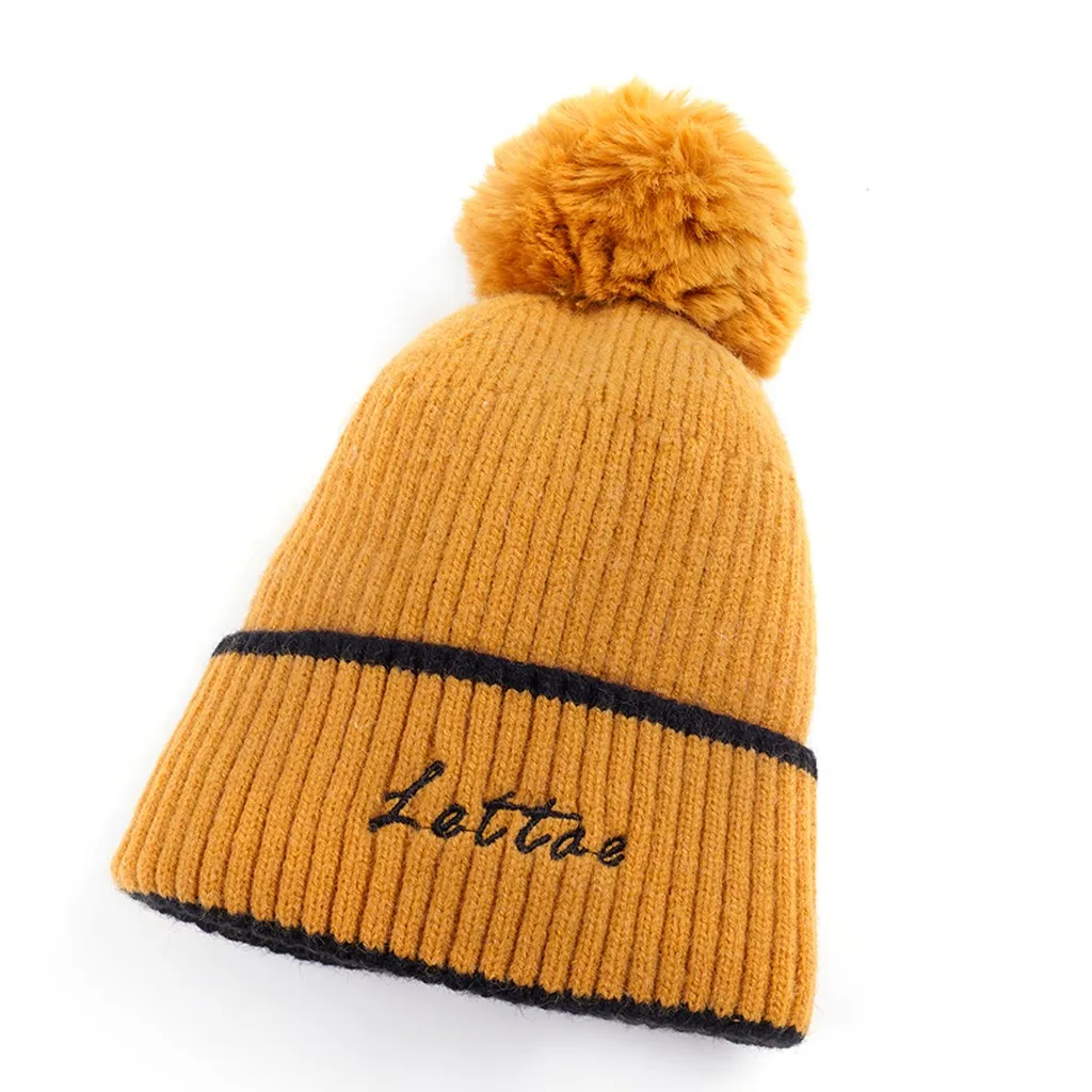 Модные женские туфли однотонные помпоном зимняя Кепки щипцы для завивки волос с