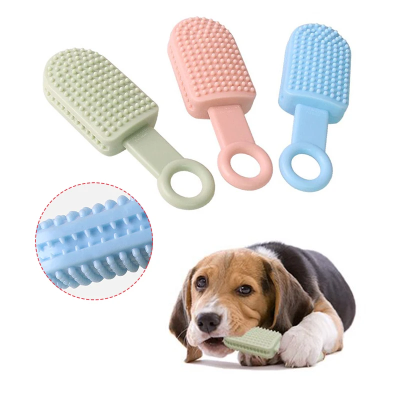 

Dog Toys Pet Molar Tooth Cleaner Brushing Stick trainging Dog Chew Toy Dogs Popsicle Shaped Toothbrush Doggy Puppy Dental Care