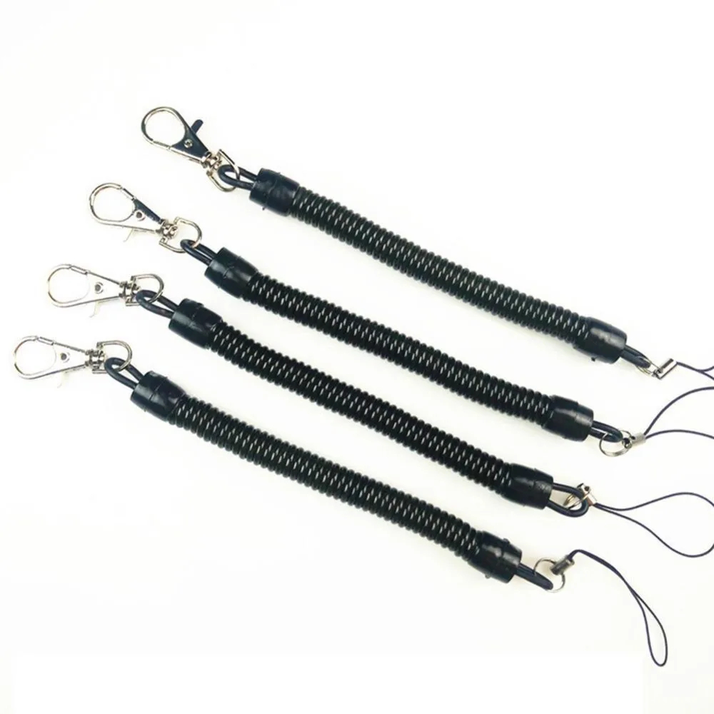 Practical Retractable Plastic Elastic Rope Key Ring Spring For Outdoor Security Tools Keychain Camping F5B6 | Спорт и развлечения