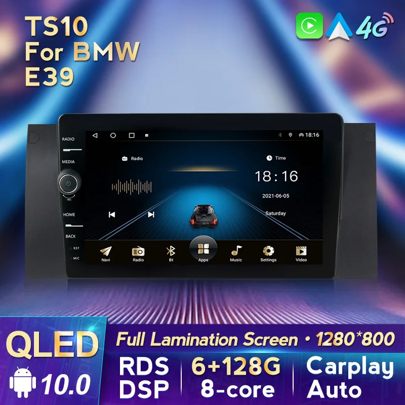 

MLOVELIN QLED 8Core 6G 128G ROM DSP 48EQ Android Auto для BMW E39 1996-2003 Carplay Auto RDS no 2din dvd