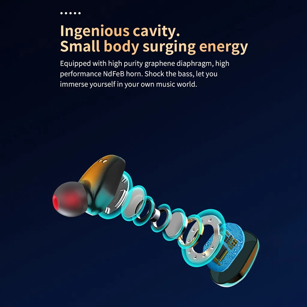 Беспроводные наушники Bluetooth V5.0 светодиодный дисплей зарядная коробка с