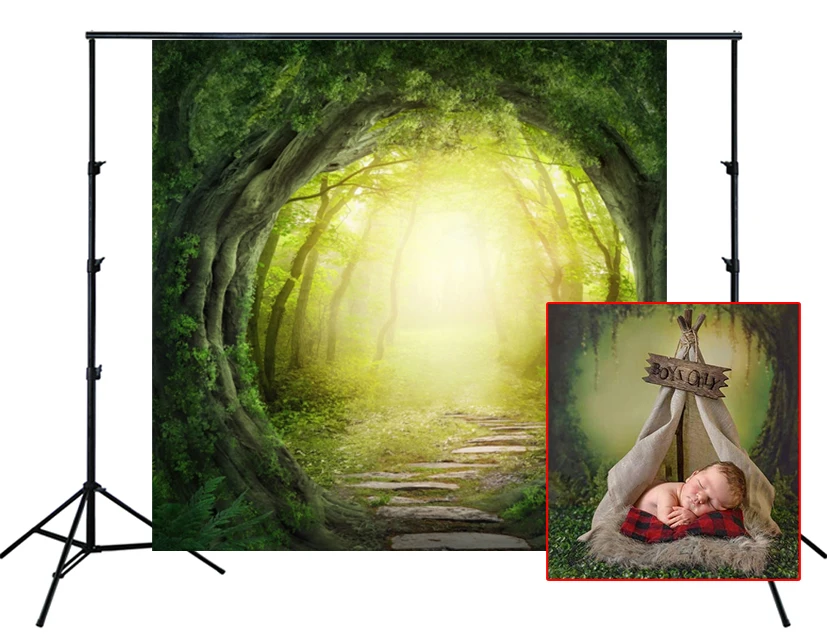 

HUAYI Photography Backdrop Deep Forest Spring Easter Photo Booth Background Custom Newborn Child Birthday Studio BackdropD-3267