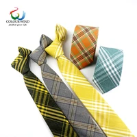 new plaid cotton ties navy yellow 10 colors neck ties 6cm mens accessories tie suit hanky pocket square soft gravata gentle gift