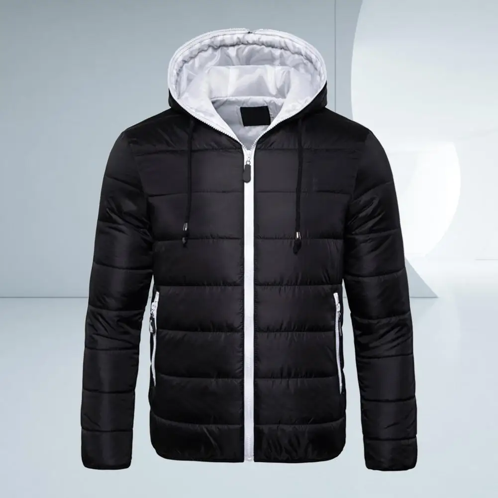 Men Down Coat Zipper Fly Hat Extra Warm Extra Warm Padded Men Jacket   Winter Down Coat  for Outdoor