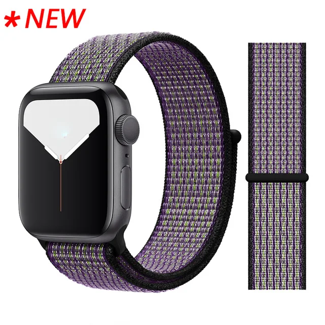 Ремешок для часов Apple Watch 4 серии 5 4 3 мягкий легкий дышащий нейлоновый спортивный ремешок 38 мм 42 мм 40 мм 44 мм Ремешки для наручных часов - Цвет ремешка: 61 Desert sand