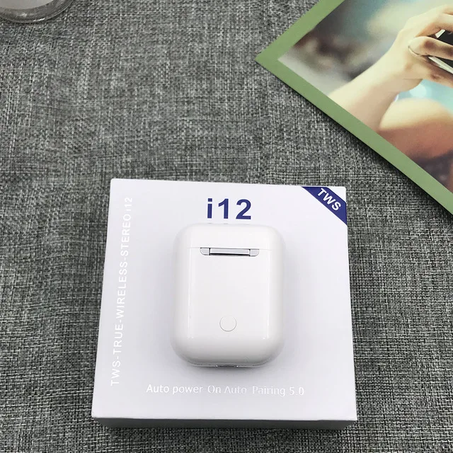 i12 White I12 TWS Bluetooth 5,0 наушники стерео гарнитура двойные звонки умные сенсорные наушники Pk I9S I10 I11 Tws для Android IOS смартфон - Цвет: i12 White