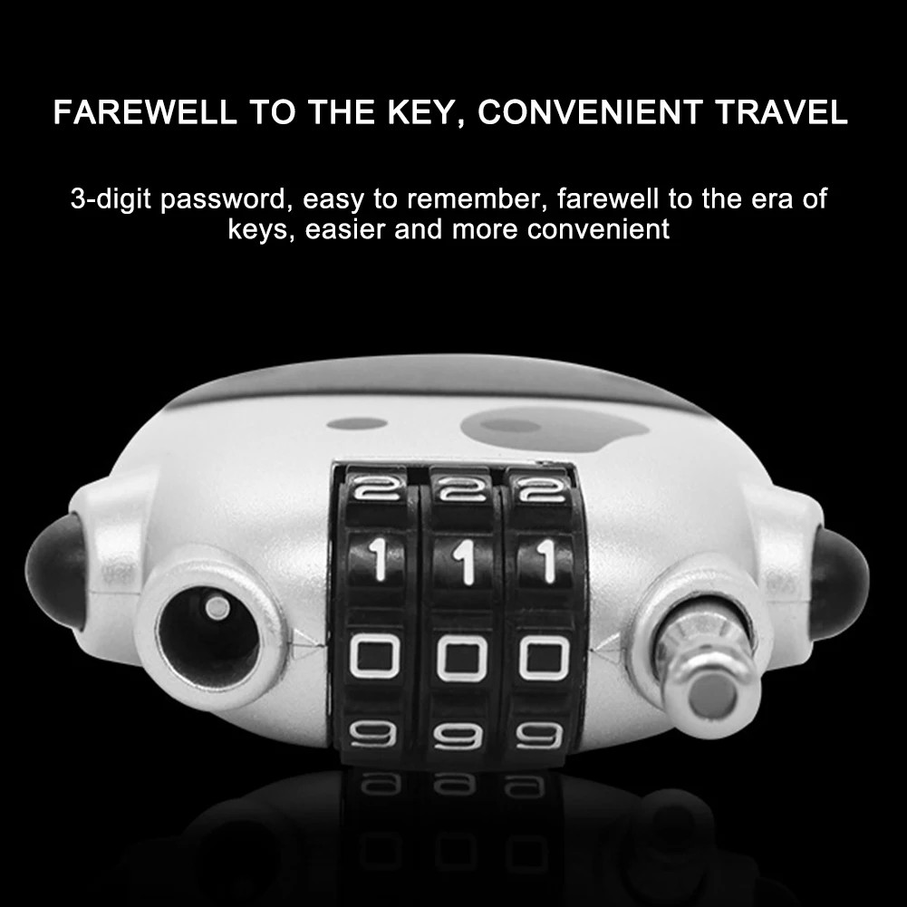 

Cow Travel Luggage Locks 3 Digital Combination Cable Padlock Password Lock Retractable Bike Lock