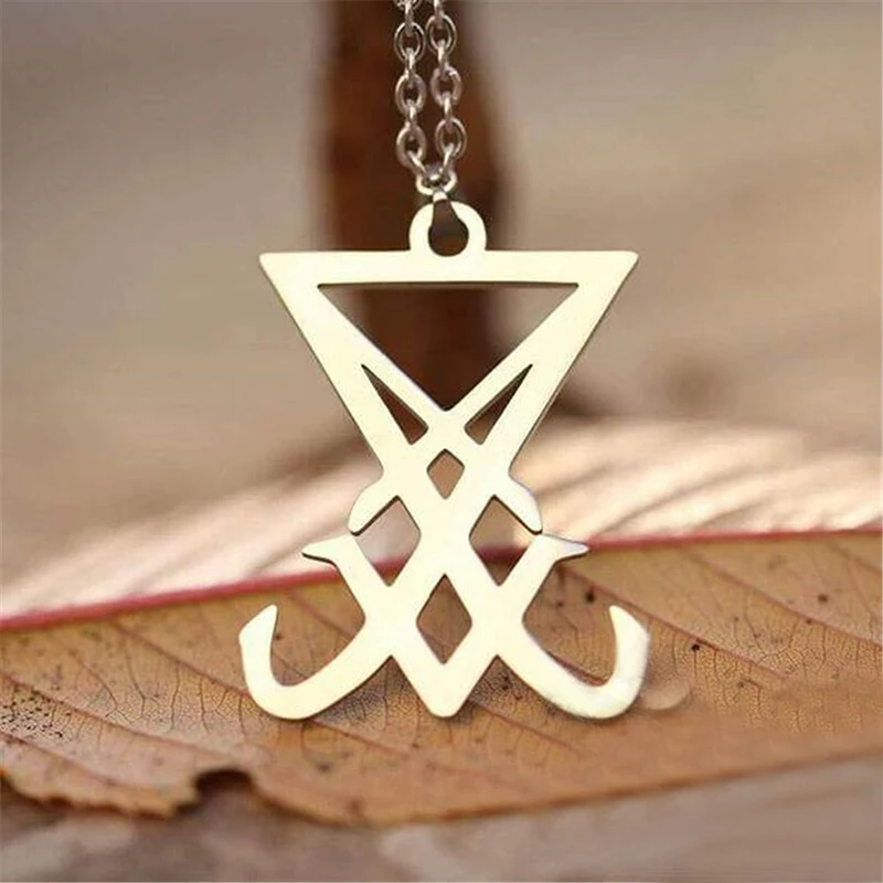 

Fashion Fashion Men's Vintage Lucifer Seal Pendant Satan Buffalo Brand Necklace Hip Hop Rock Party Accessories Jewelry Gifts
