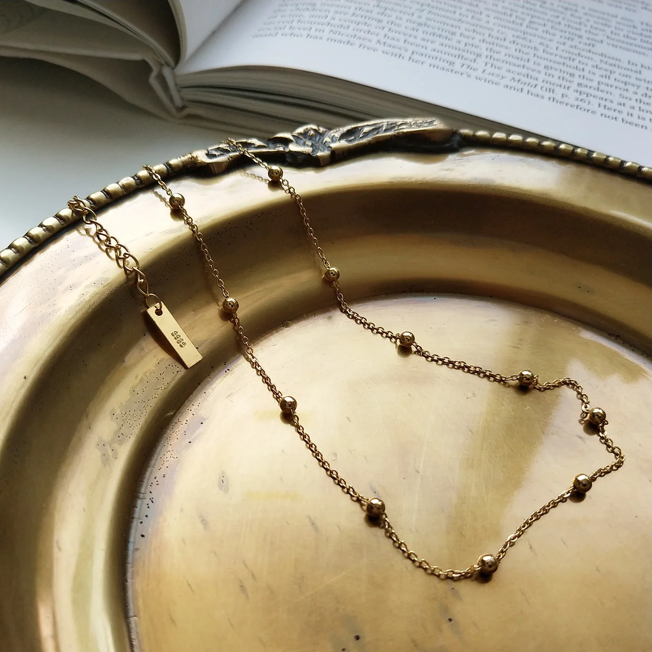 Женское ожерелье из серебра 2020 пробы с круглыми бусинами | Украшения и аксессуары