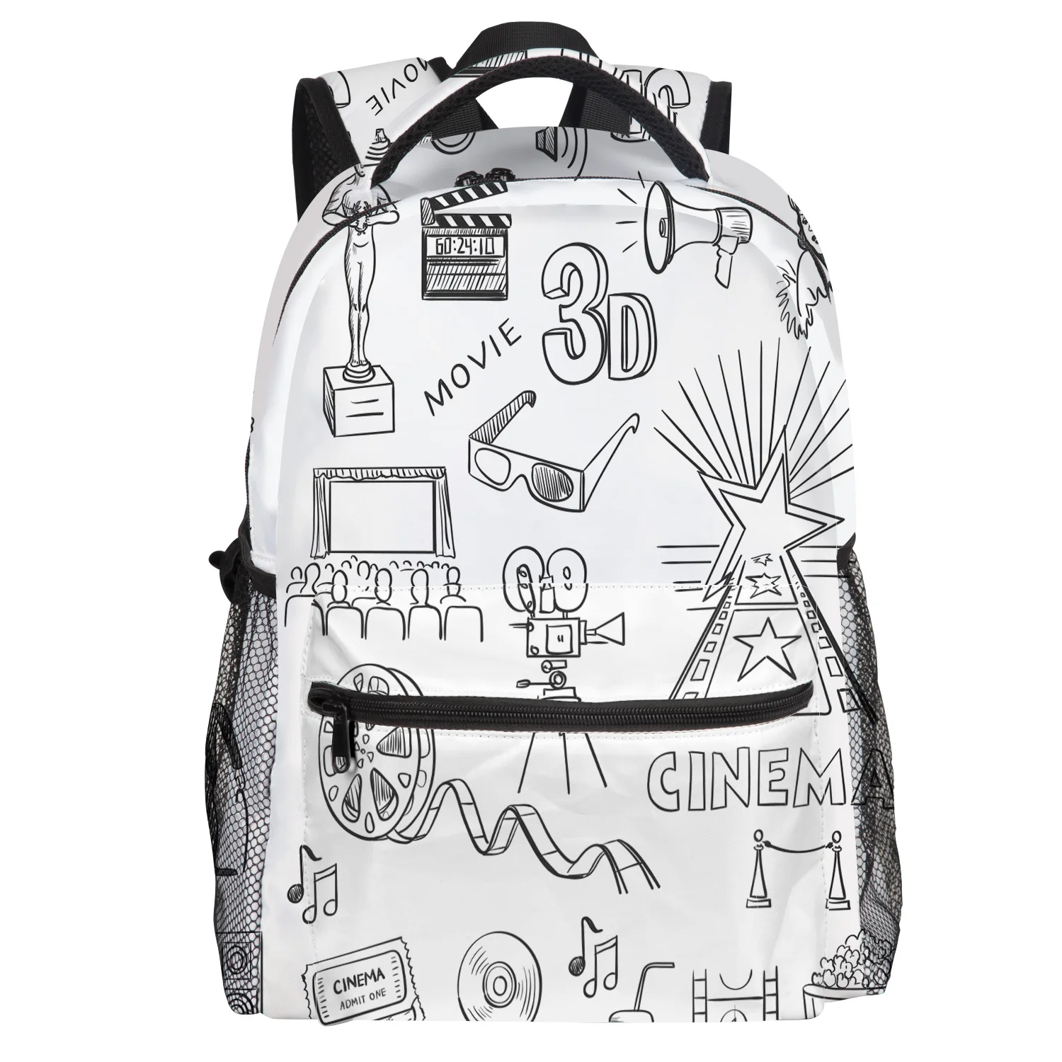 Мультяшный эскизный рюкзак для студентов колледжа износостойкий ноутбука сумка