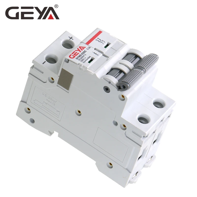 Мини выключатель GEYA MCB 6KA 2P 500 в Din рейка DC 6A 10A 16A 20A 25A 32A 40A 50A 63A для Солнечной PV