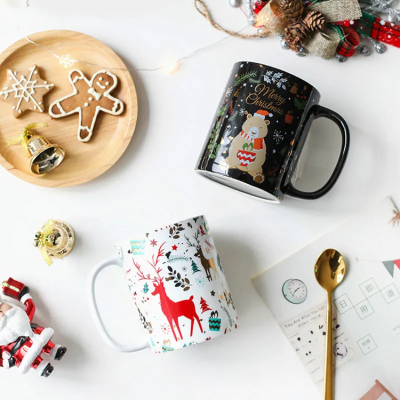 Рождественская керамическая кофейная кружка современный подарок милая Ретро