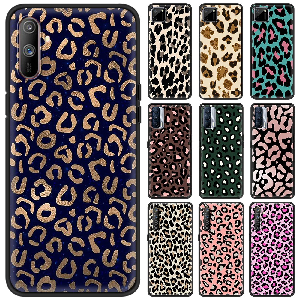 

Case for Realme C3 C11 8 7 7i 6 5 X50 Pro 5G XT Pro V15 C25 GT Neo 5G Soft TPU Phone Fall Cover Shell Leopard Print