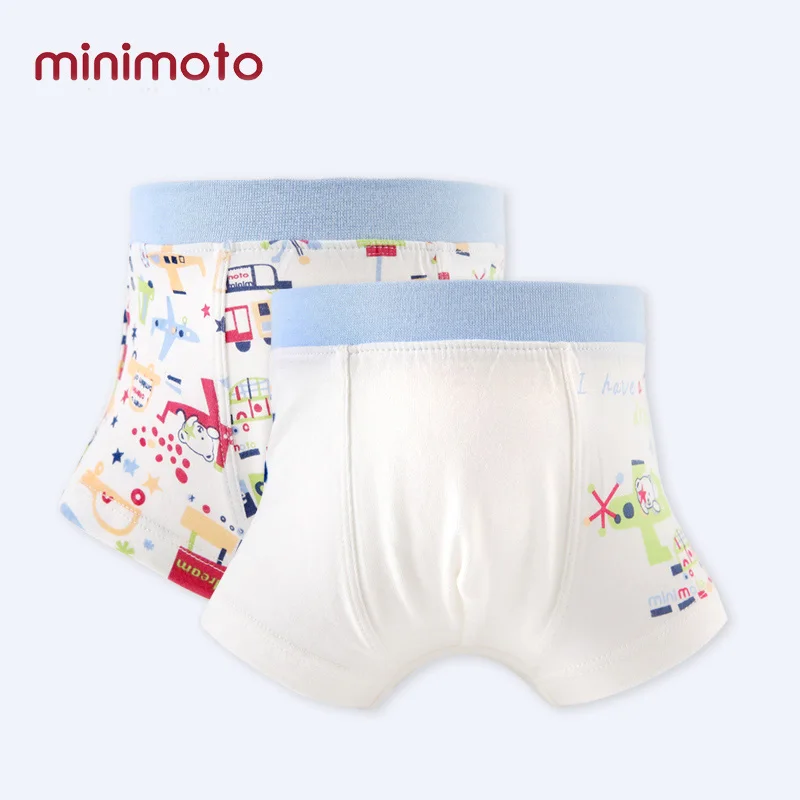 Minimoto 2pcs/lot Baby Underpants Children Panties Cotton Printed Boys Underwear Boxer Briefs Kid Underware Pants |