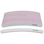 50 шт. изогнутые шлифовальные напильники для дизайна ногтей 100180 банан двусторонний буфер для УФ-гель-лака полировщик серый коридор напильники