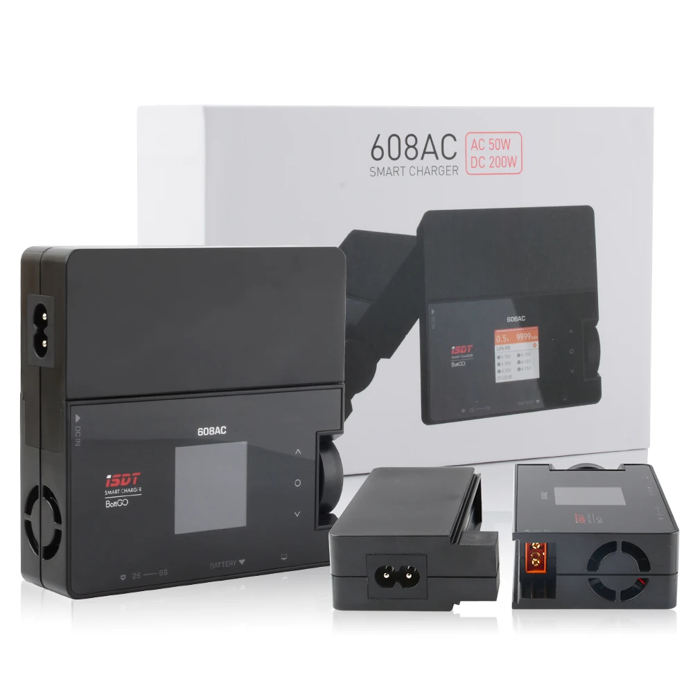 ISDT 608AC AC 50 Вт/DC 200 Вт 8A BattGo со съемным зарядным устройством|Детали и аксессуары| |