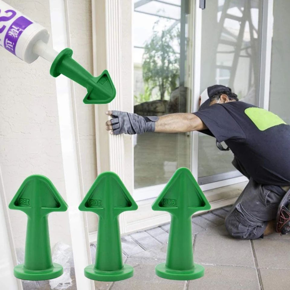 

17pcs Ceramic Tile Caulking Tool Green Silicone Nozzle Blister 3 in 1 Metal Scraper Tile Gap Smearing Scraper Construction Tools